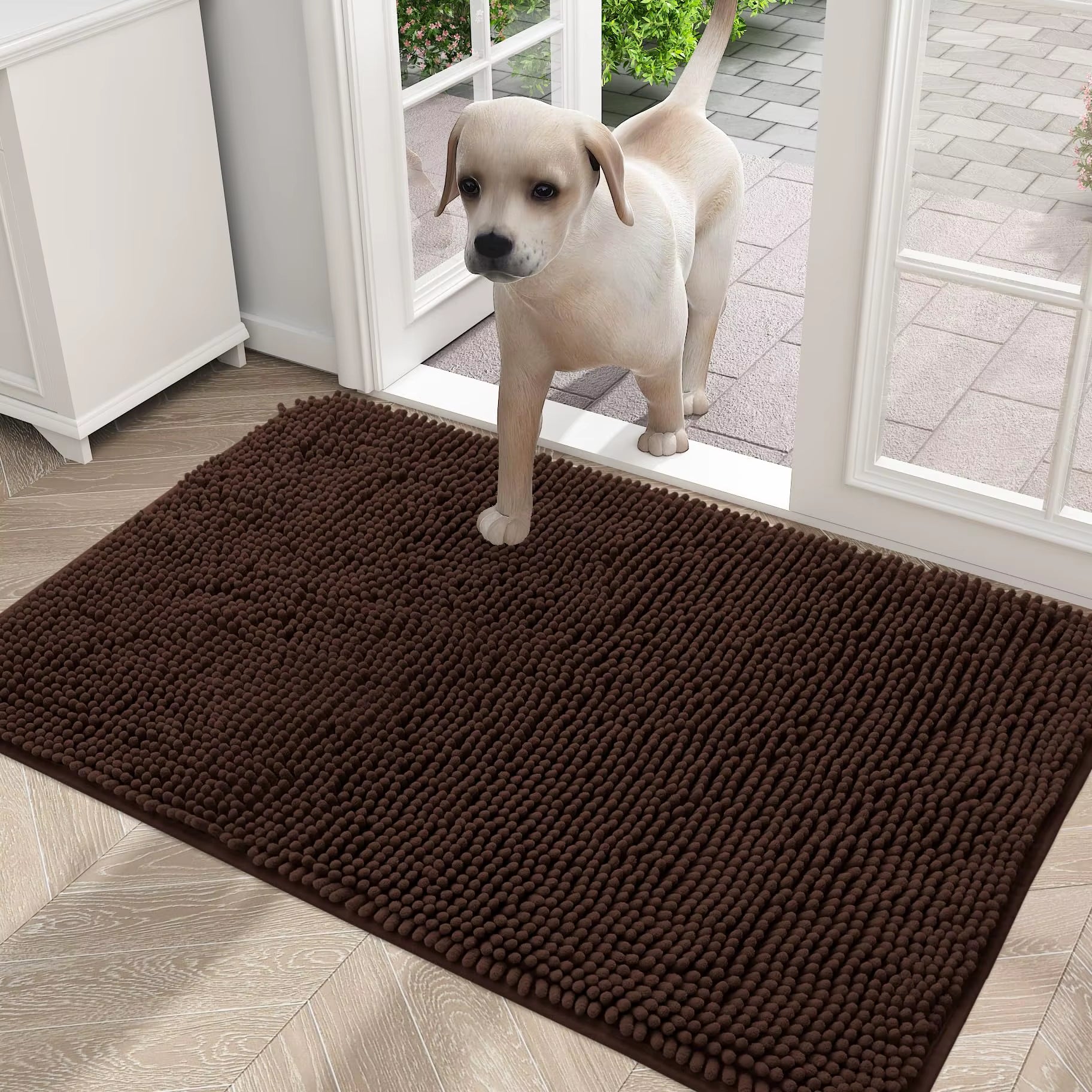 Dogs Entry Indoor Door Mat Dirt Absorbent Non-Slip Washable Mat Quick Dry Microfiber Mud Mat Dog Door Mat for Muddy Paws