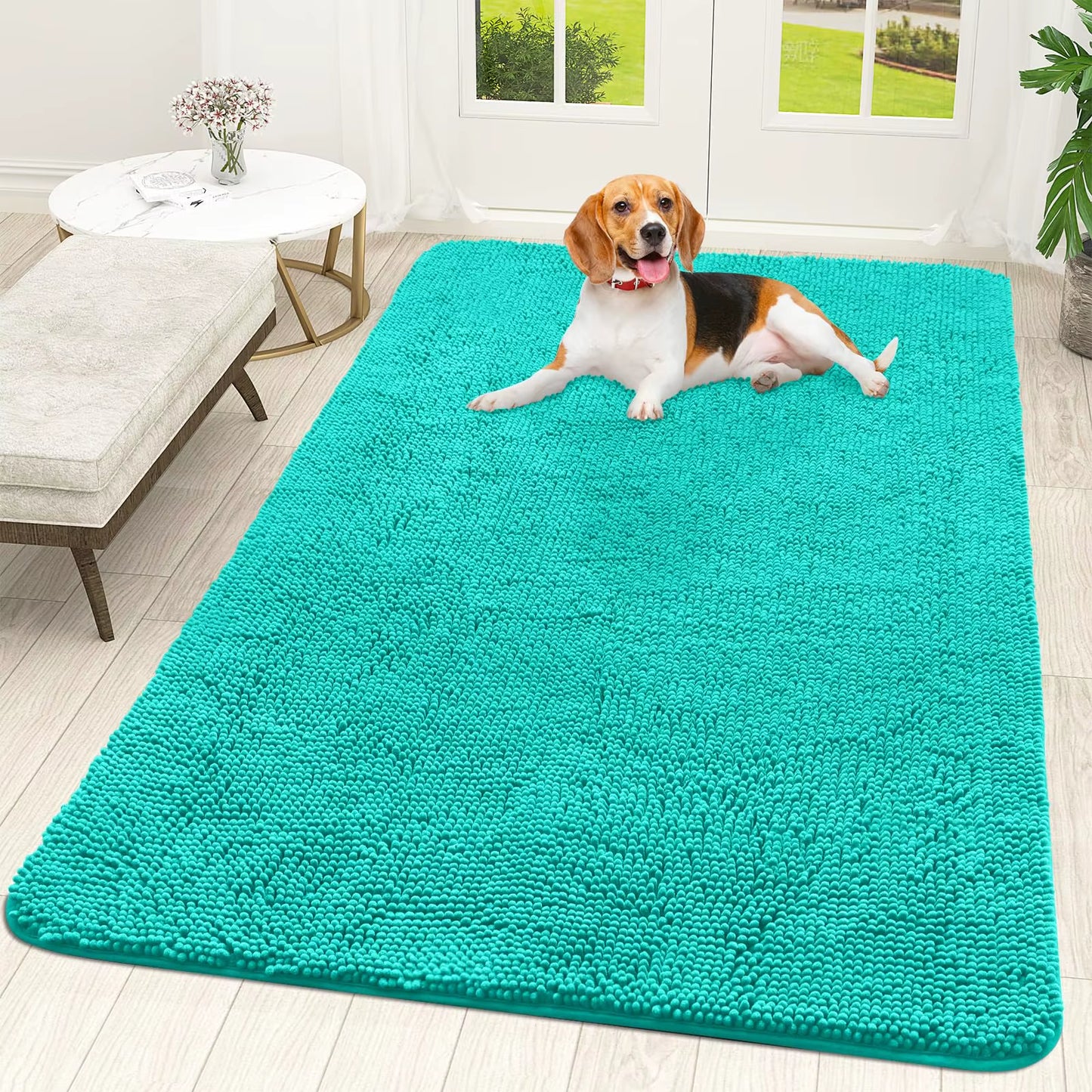 Dogs Entry Indoor Door Mat Dirt Absorbent Non-Slip Washable Mat Quick Dry Microfiber Mud Mat Dog Door Mat for Muddy Paws