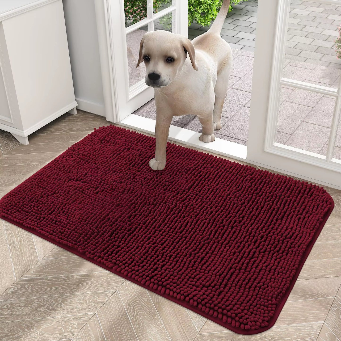 Dogs Entry Indoor Door Mat Dirt Absorbent Non-Slip Washable Mat Quick Dry Microfiber Mud Mat Dog Door Mat for Muddy Paws