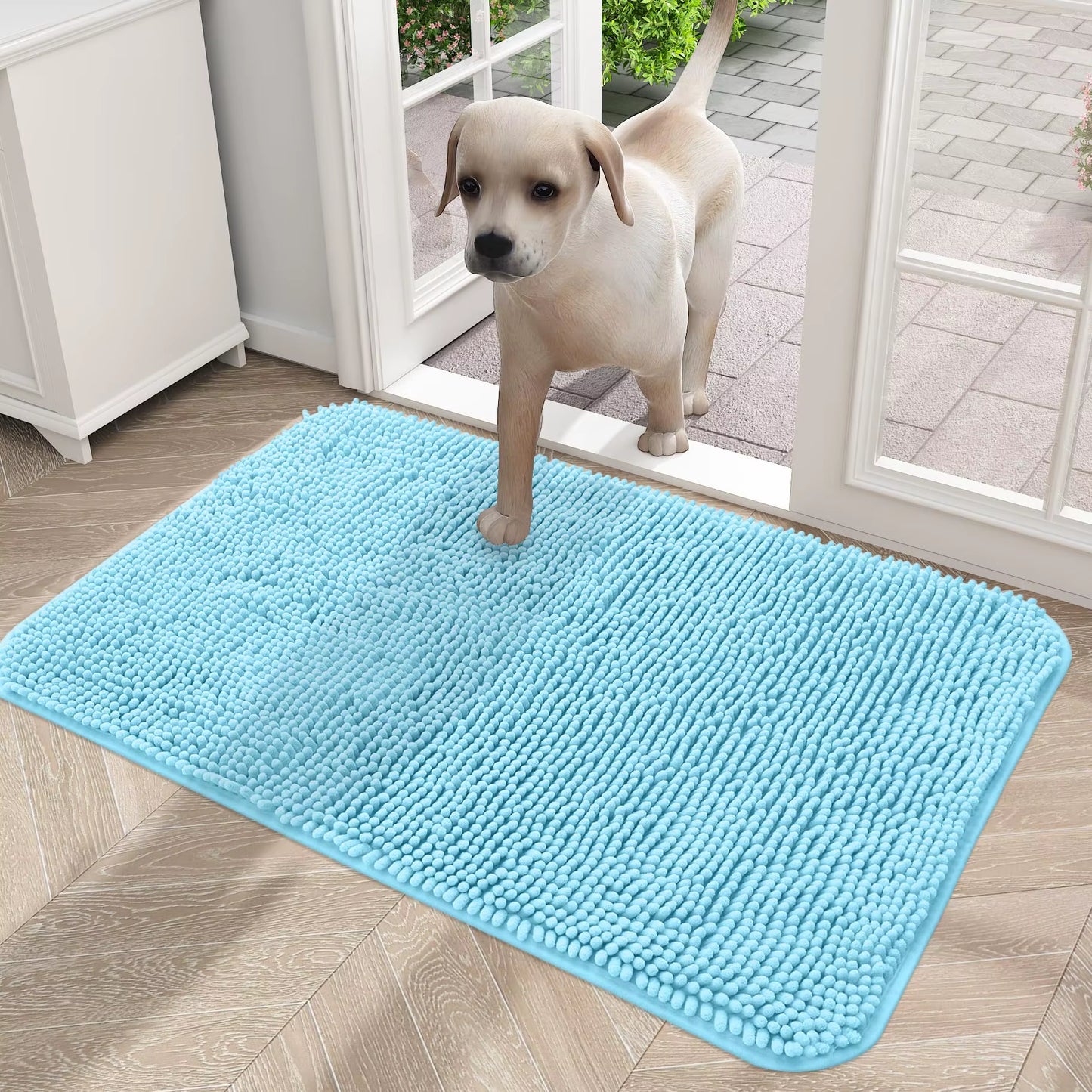 Dogs Entry Indoor Door Mat Dirt Absorbent Non-Slip Washable Mat Quick Dry Microfiber Mud Mat Dog Door Mat for Muddy Paws
