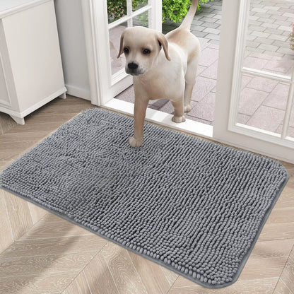 Dogs Entry Indoor Door Mat Dirt Absorbent Non-Slip Washable Mat Quick Dry Microfiber Mud Mat Dog Door Mat for Muddy Paws