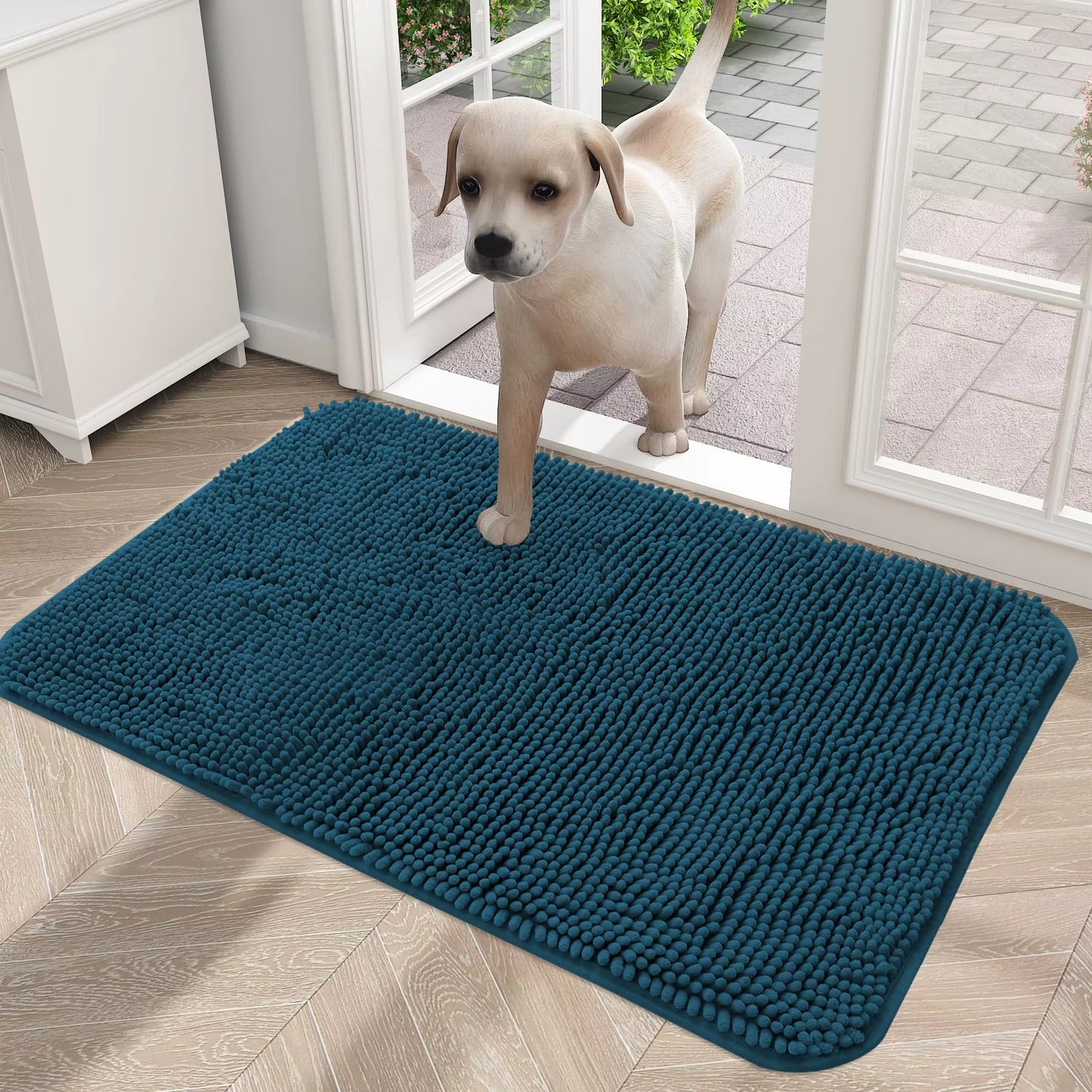 Dogs Entry Indoor Door Mat Dirt Absorbent Non-Slip Washable Mat Quick Dry Microfiber Mud Mat Dog Door Mat for Muddy Paws